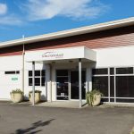 The main entrance of Selina Sutherland Hospital in Masterton on a clear day